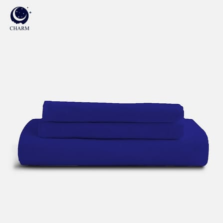 ชุดผ้าปูที่นอน 3.5 ฟุต CHARM รุ่น คลาสสิค สีน้ำเงิน ไม่รวมผ้านวม_2